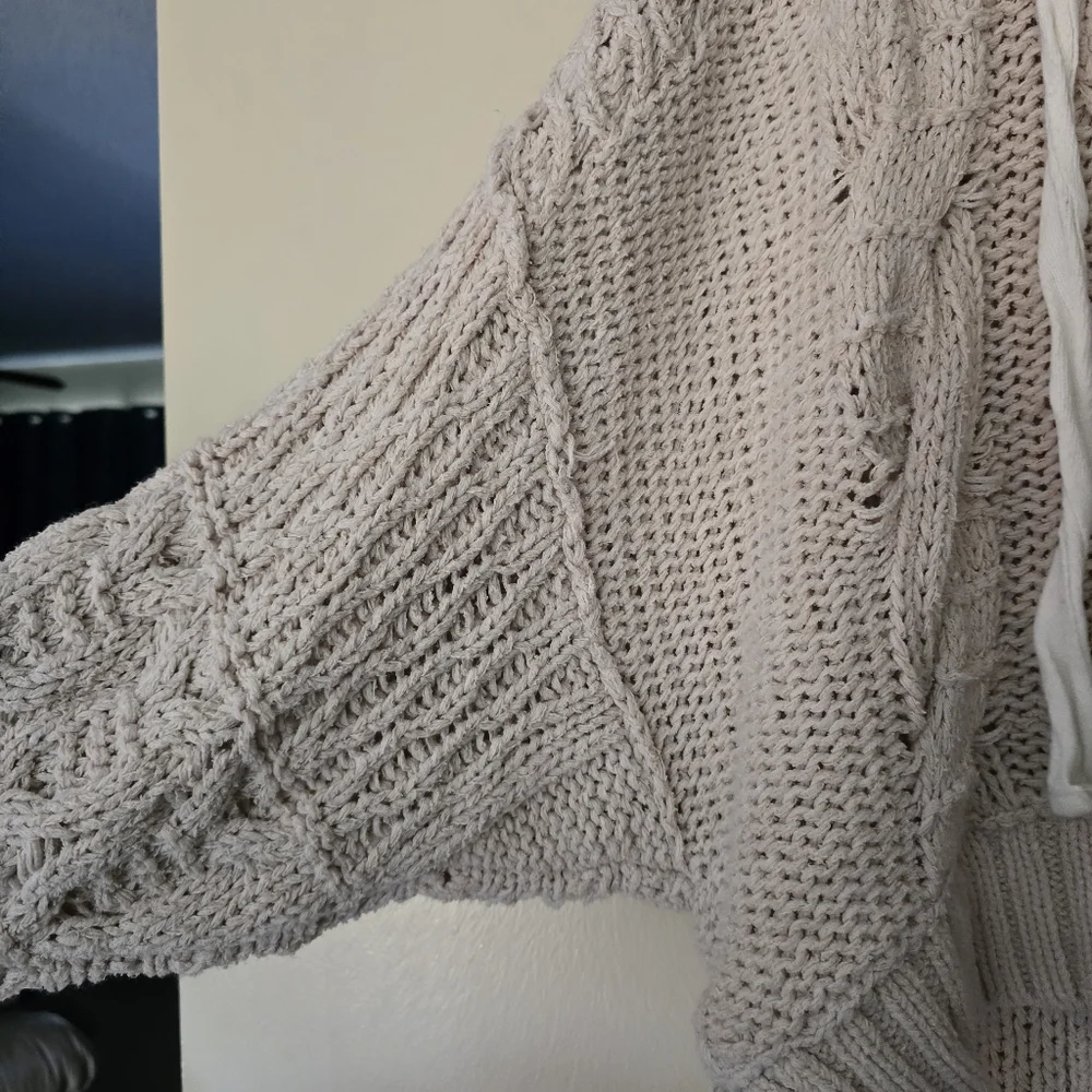 Free People Elan Tierra Cable Knit Hoodie Sweater - Picture 3 of 8